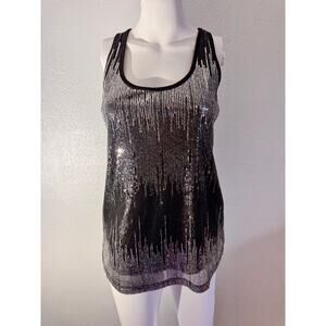 Julie’s Closet Black Sequin Racerback Tank Top – Size M